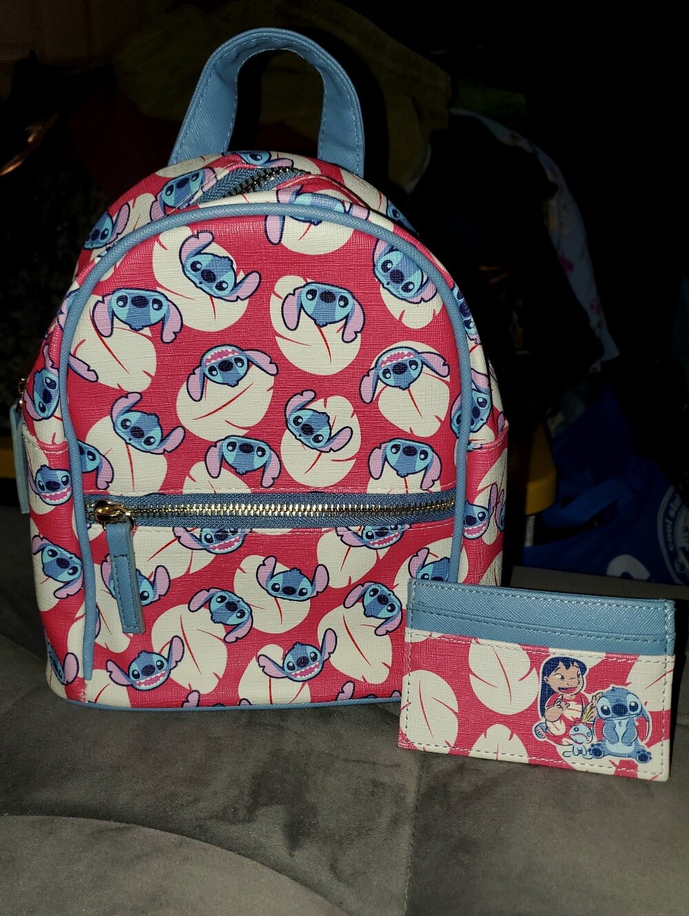 Stitch Mini Backpack Set With Lilo & Stitch Card Wallet